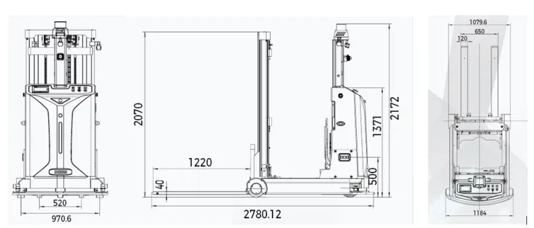 LA-1430 AGV dimensions drawing