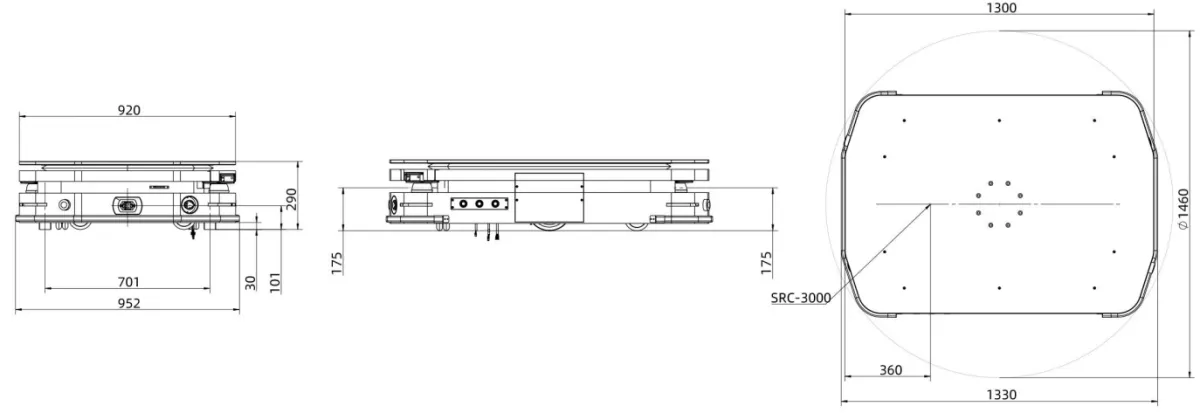 TU-10 AGV dimensions drawing