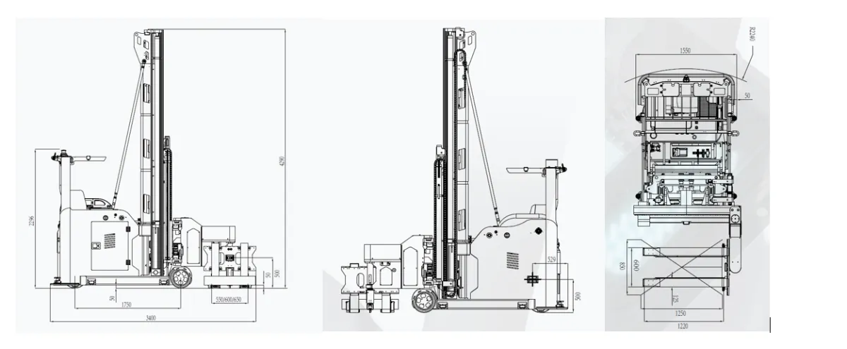 VNA-1590 AGV dimensions drawing