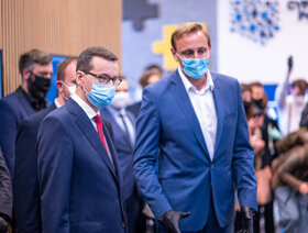 Prime Minister Morawiecki and Inovatica AGV CEO Bogumil Zieba
