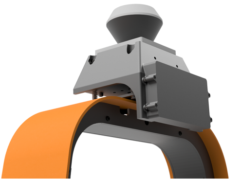 Example LiDAR module construction mounted on a vehicle mast