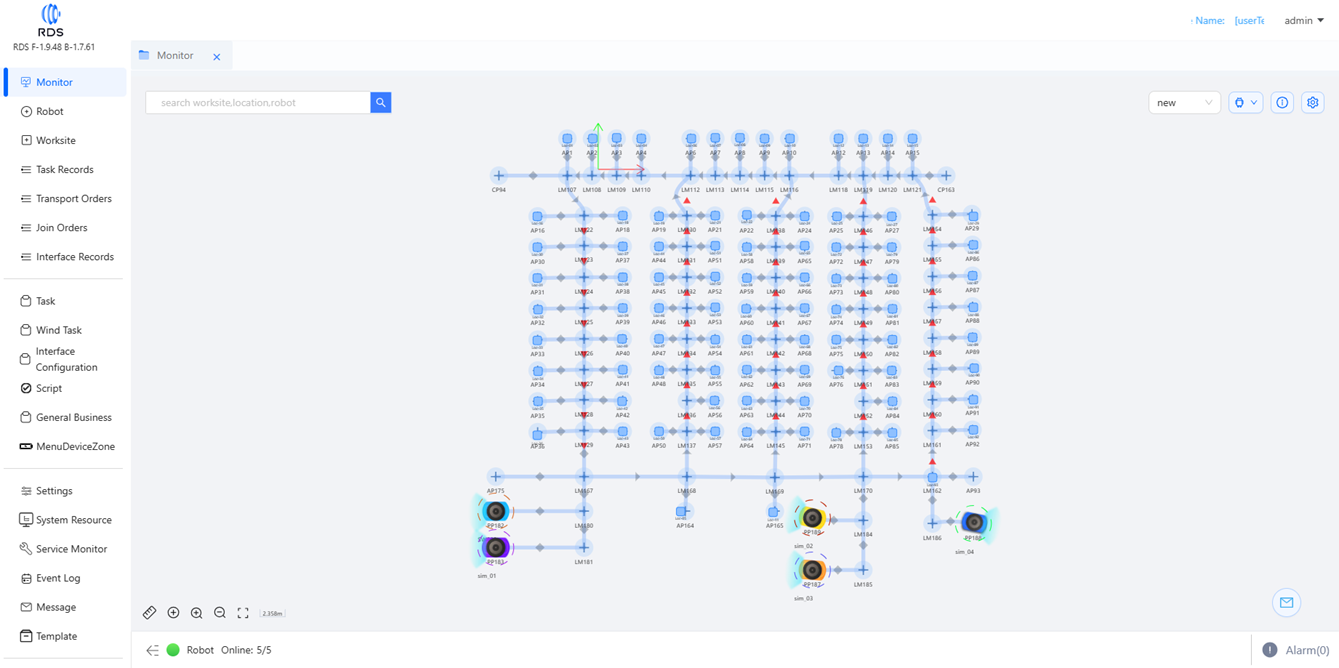 Widok integracji RDS z systemami WMS, MES i ERP