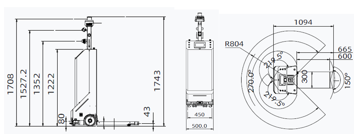 Rysunek wymiarowy DOLLY-30 AGV