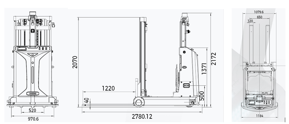 Rysunek wymiarowy LA-1430 AGV