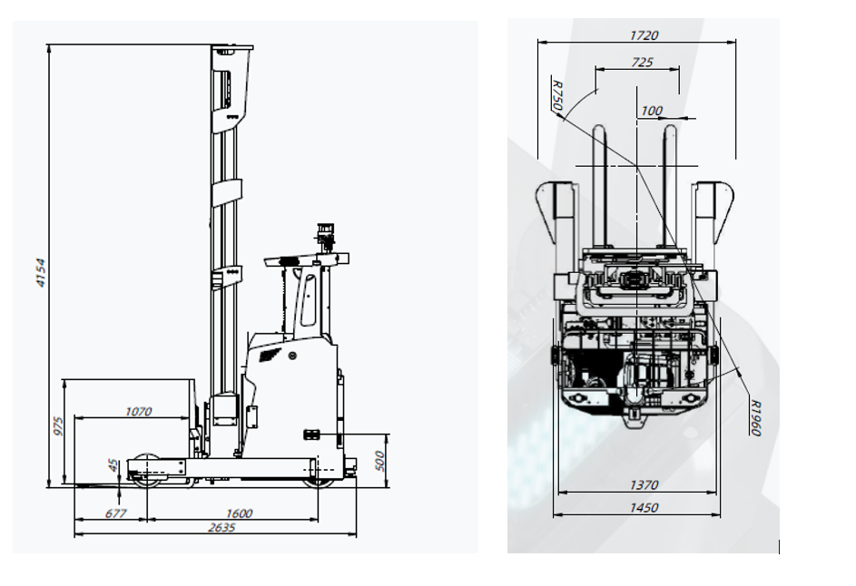 Rysunek wymiarowy RT-20100 AGV