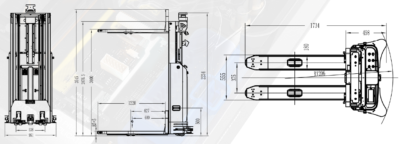 ST-1430 AGV - rysunek wymiarowy